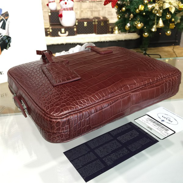 Pra*a leather briefcase 4206  36cm x 5.5cm x 28cm
