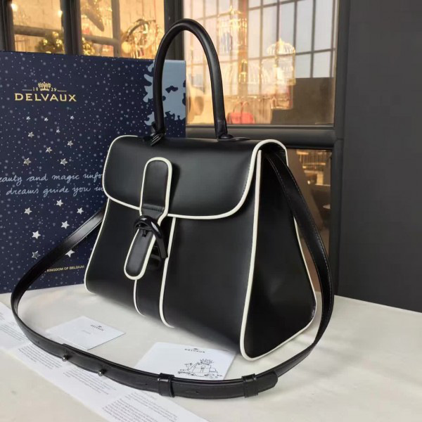 Delvaux mm brillant satchel smooth leather black 1466 28cm x 14cm x 21cm