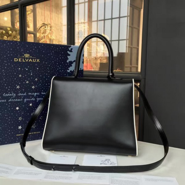 Delvaux mm brillant satchel smooth leather black 1466 28cm x 14cm x 21cm