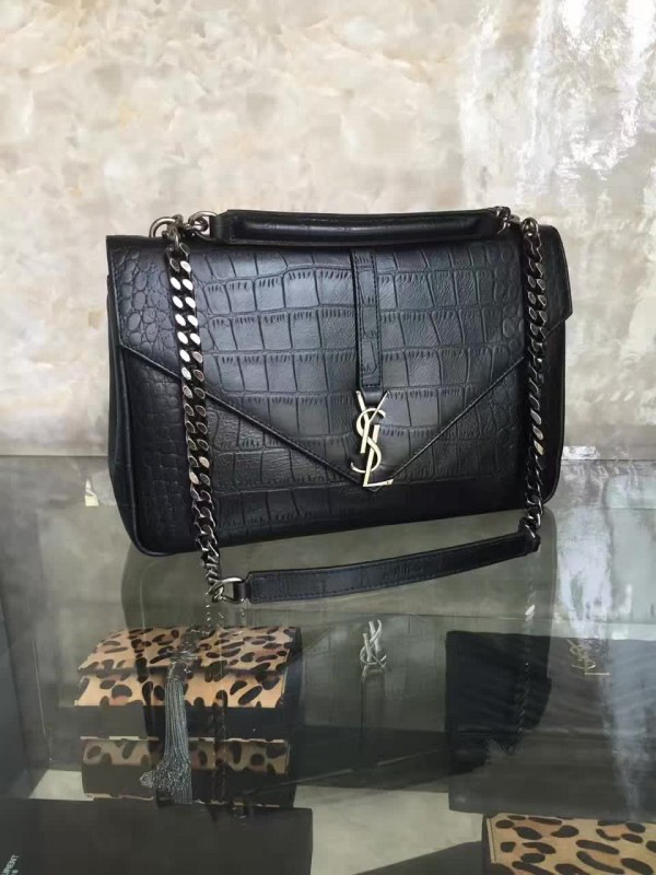 Y51 monogram college in embossed crocodile shiny leather  5106 32cm x 20cm x 8.5cm