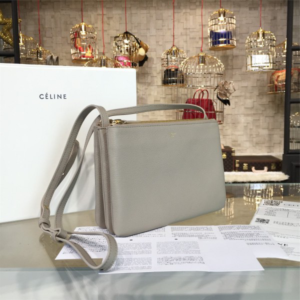 Ce1i*e leather trio - gray 22cm x 4.5cmx 15cm