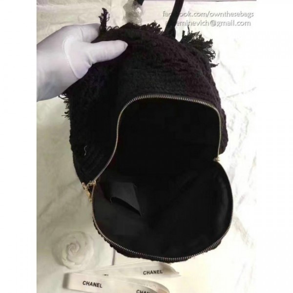 Ch**el crochet braid cayo coco backpack black
