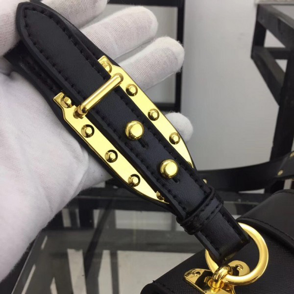 Pra*a cahier leather shoulder bag 1bd045 green 20 x 14.5 x 8.5 cm