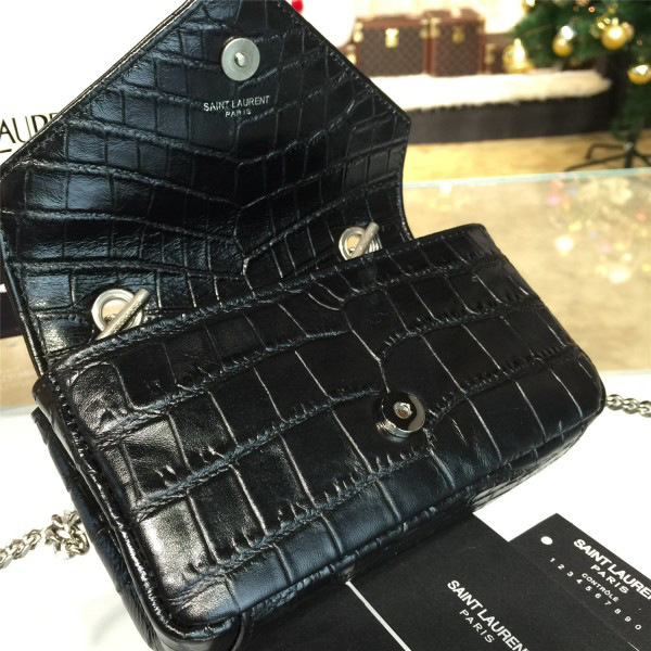 Y51 monogram college in embossed crocodile shiny leather cohotbag 4776