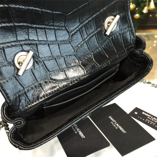 Y51 monogram college in embossed crocodile shiny leather cohotbag 4776