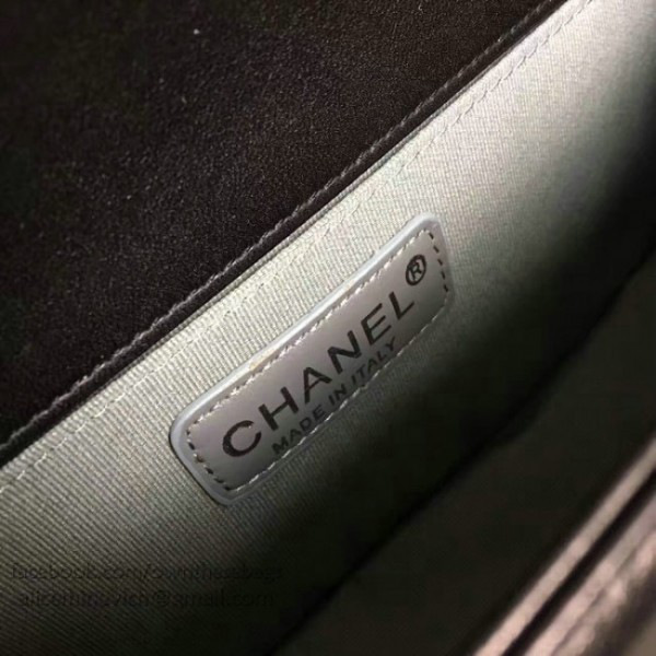 Ch**el chevron lambskin quilted boy bag with top handle black