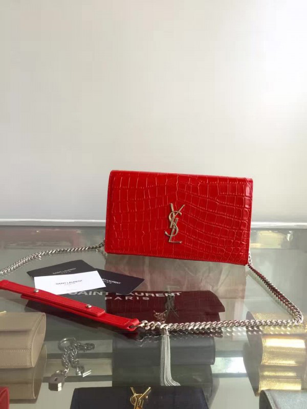 Y51 monogram kate crocodile embossed shiny leather 5024 22.5cm x 14cm x 4cm