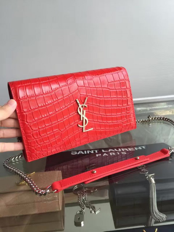 Y51 monogram kate crocodile embossed shiny leather 5024 22.5cm x 14cm x 4cm