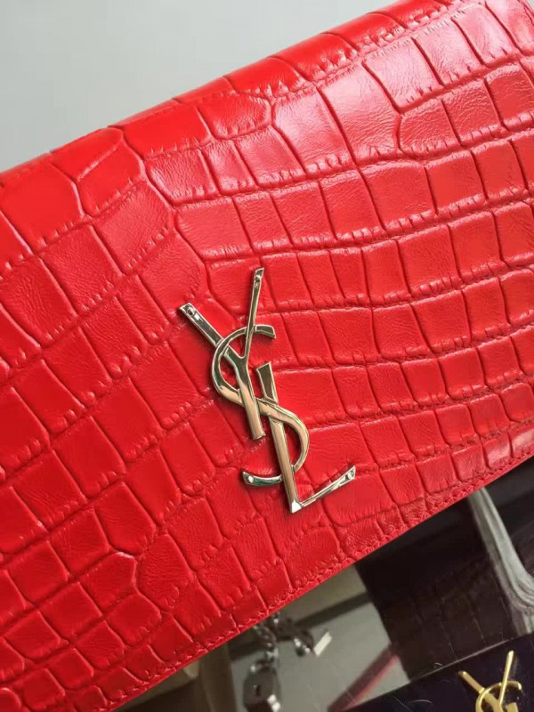 Y51 monogram kate crocodile embossed shiny leather 5024 22.5cm x 14cm x 4cm