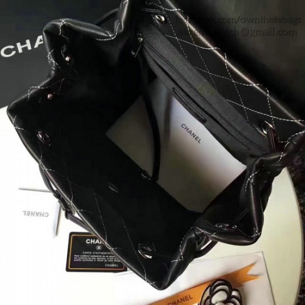 Ch**el caviar quilted lambskin backpack black