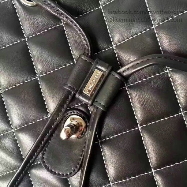 Ch**el caviar quilted lambskin backpack black