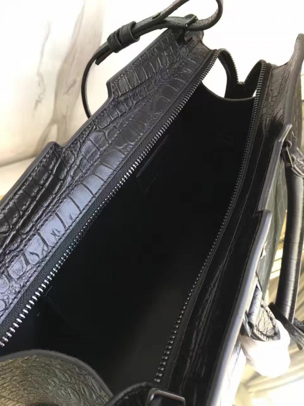 Y51 smal in embossed crocodile shiny leather cabas 5108 30cm x 22cm x 15cm