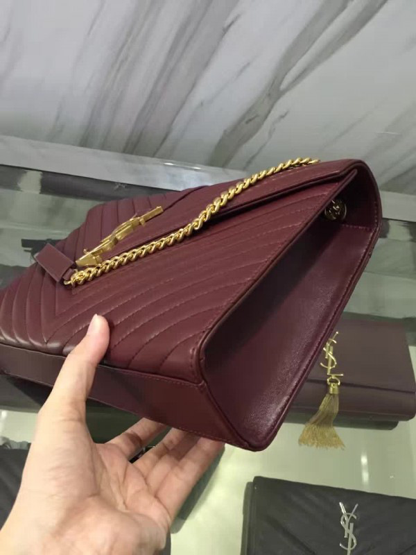Y51 gold monogram college wine red 5082 31cm x 22cm x 7.5cm