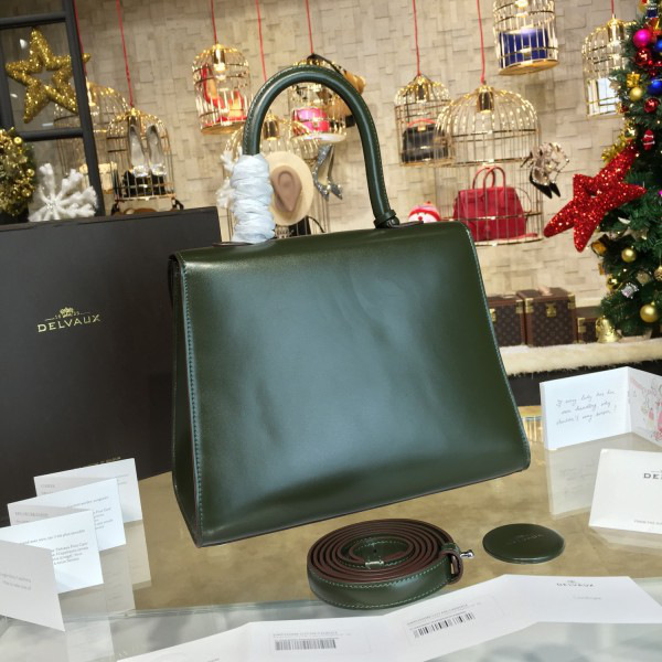Delvaux mm brillant satchel green 1505 28cm x 11cm x 22cm