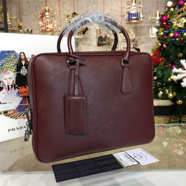 Pra*a leather briefcase 4219  37cm x 9.5m x 28.5cm