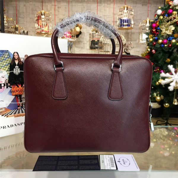 Pra*a leather briefcase 4219  37cm x 9.5m x 28.5cm