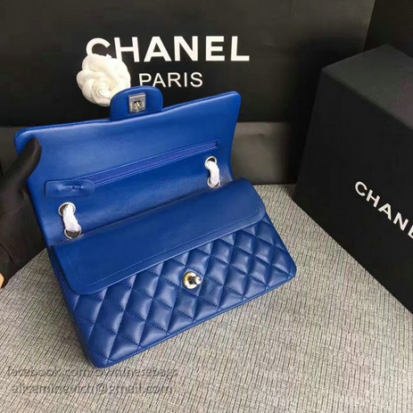 Ch**el lambskin classic handbag blue  a01112 vs05712