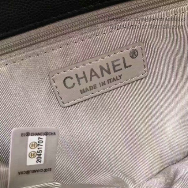 Ch**el calfskin chevron flap bag black