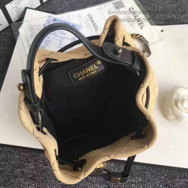 Ch**el calf leather mini bucket bag