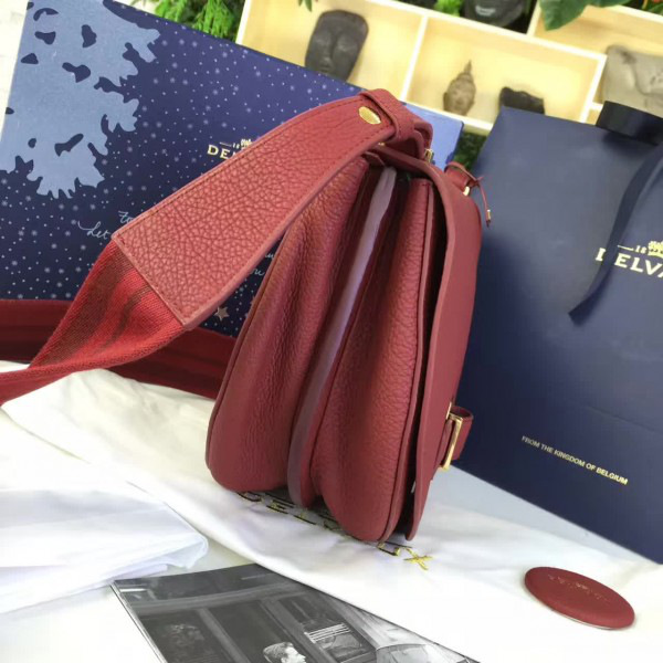 Delvaux calfskin le mutin saddle bag red 1481 29cm x 4cm x 22cm