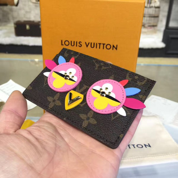 l0vis Vvtt0n credit card holder monogram bird