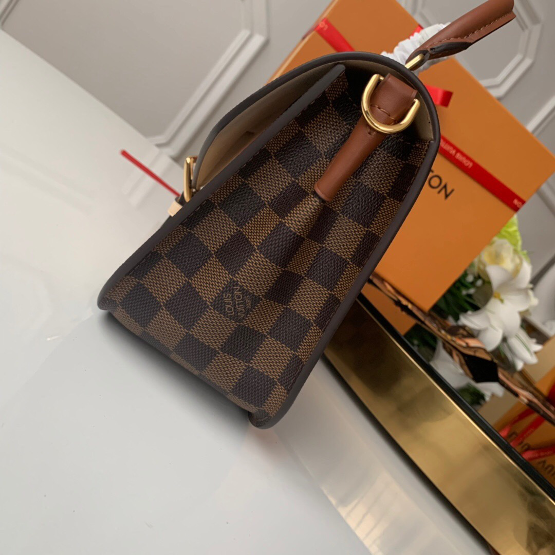 LV original single handbag crossbody handbag fusion apricot 25CM