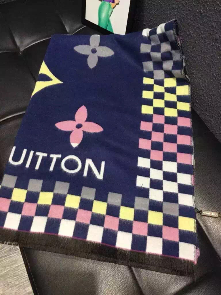 Lv cashmere long scarf a10 blue