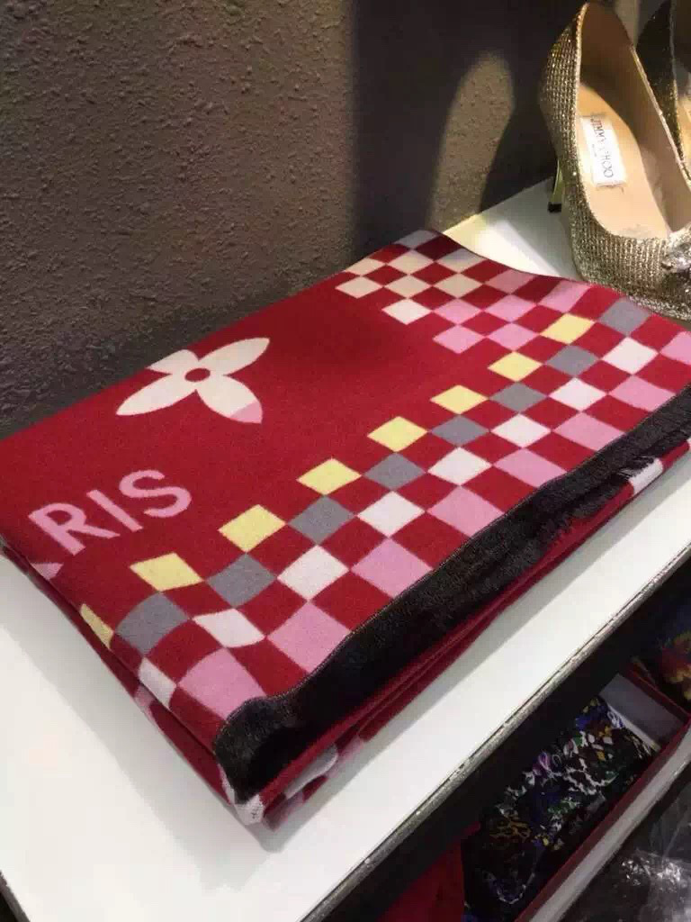 LV cashmere long scarf a10 red