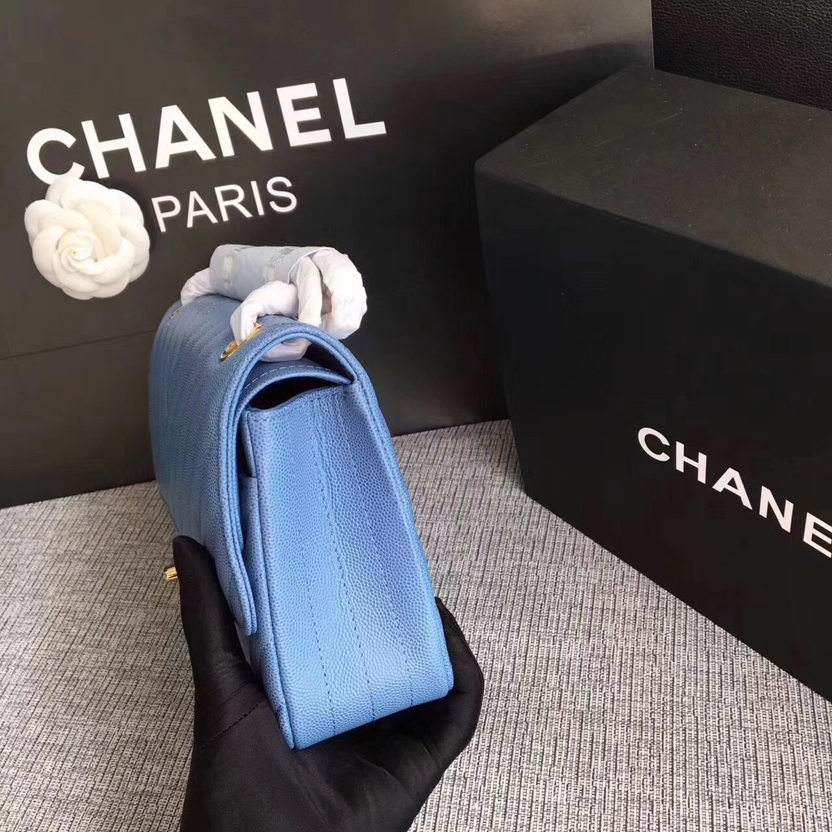 Ch**el classic tote light blue