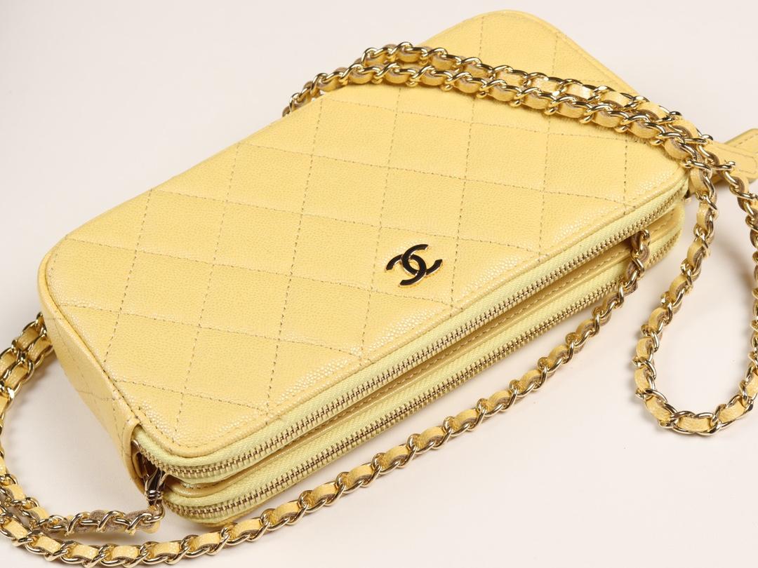 Ch**el 2019 new chain bag yellow