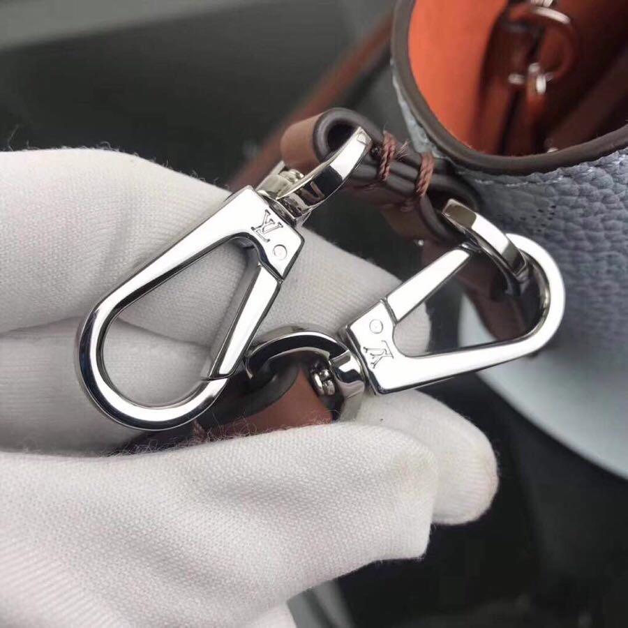 LV calf leather tote 34cm blue 34.0x 18.5x 13.0 cm