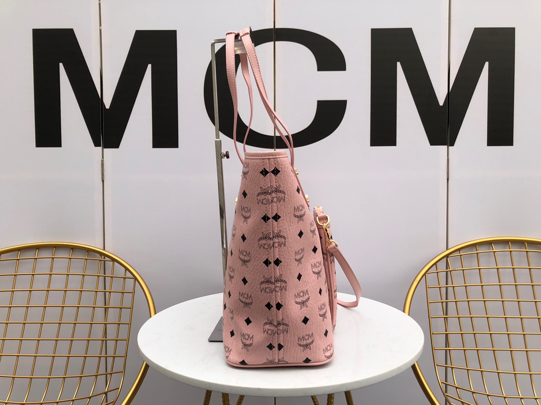 Anya shopper in visetos pink 35cm x 27cm x 13cm