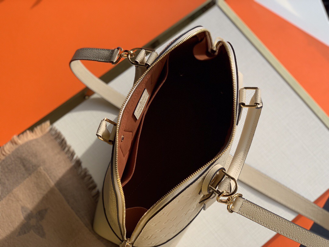 Lv alma PM relief full leather embossed m44832 large white_32CM