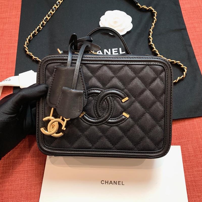 Ch**el chain camera bag-black-17cm-21cm