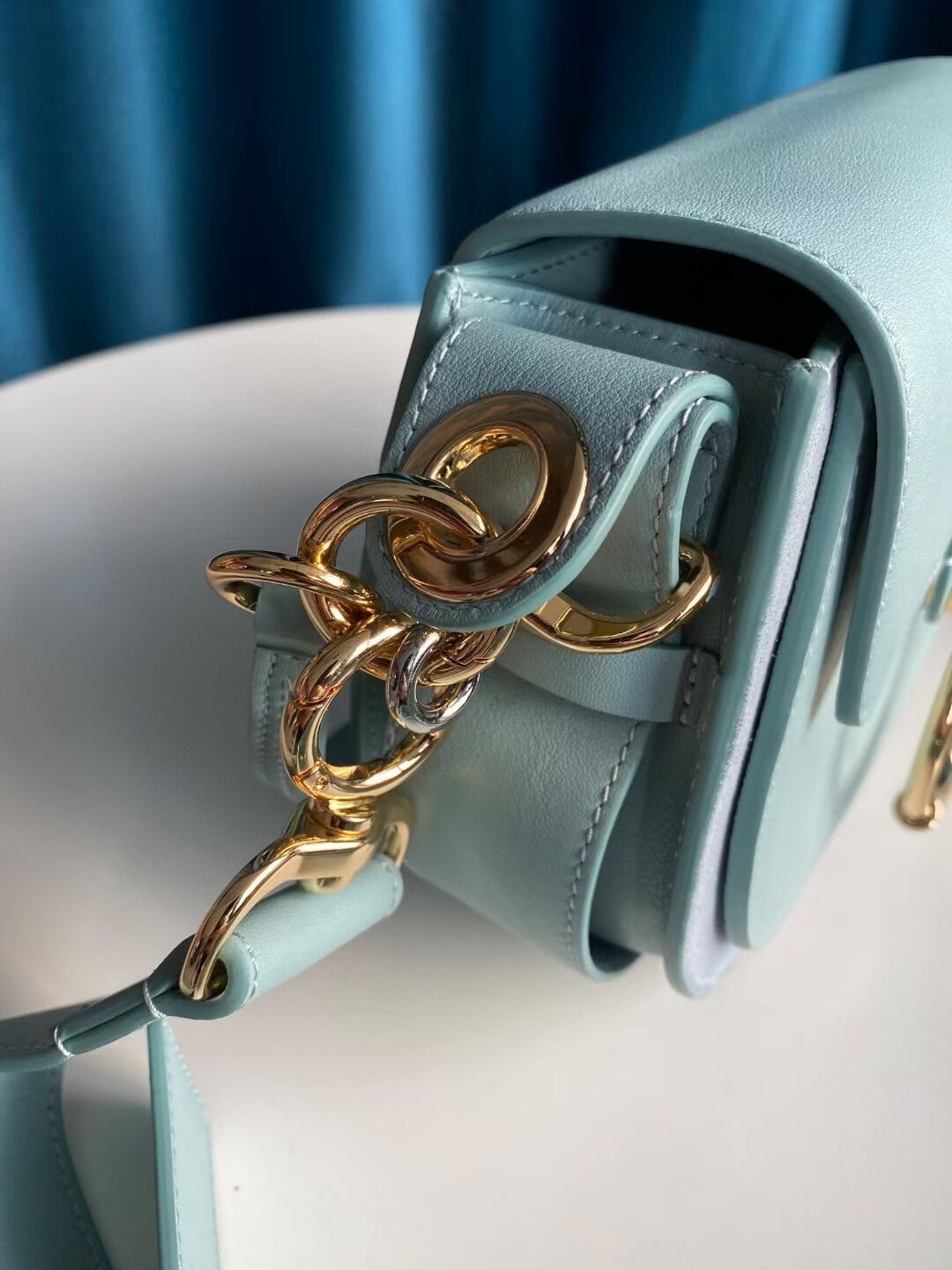 Chloe leather nile light blue 19.5cm x 6.5cm x 16cm