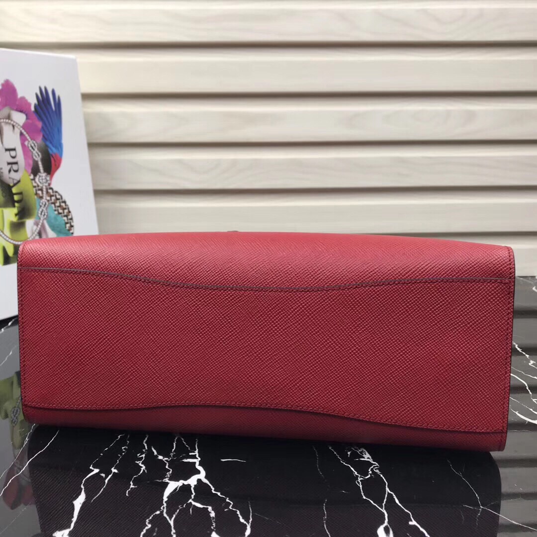 Large saffiano leather handbag red 1BA153 34 × 24 × 13cm