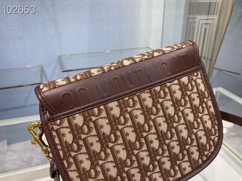 medium D10r bobby bag brown oblique jacquard 22 x 17 x 6 cm