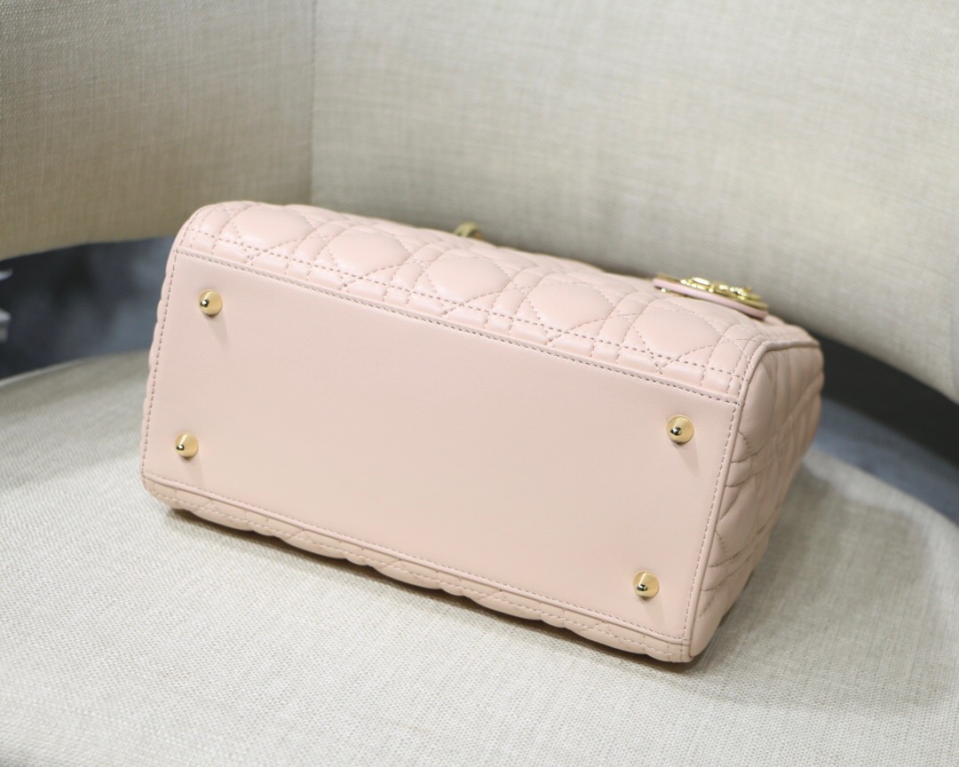 D10r medium lady bag blush cannage lambskin m0565 24 x 20 x 11cm