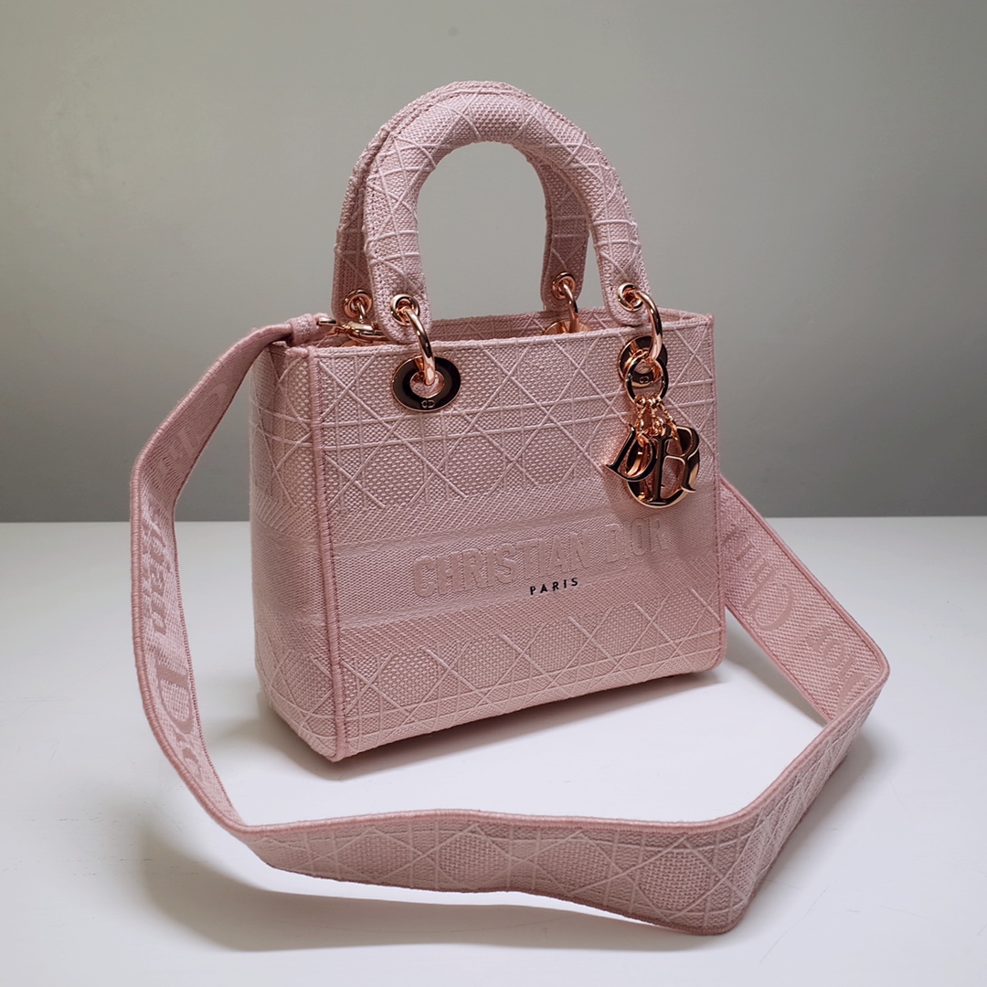 D10r medium lady d-lite bag bois de rose cannage m0565orey 24x20x11cm