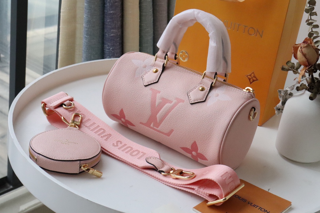 l0vis Vvtt0n papillon bb monogram empreinte leather in rosebud m45707 20 x 10 x 10 cm