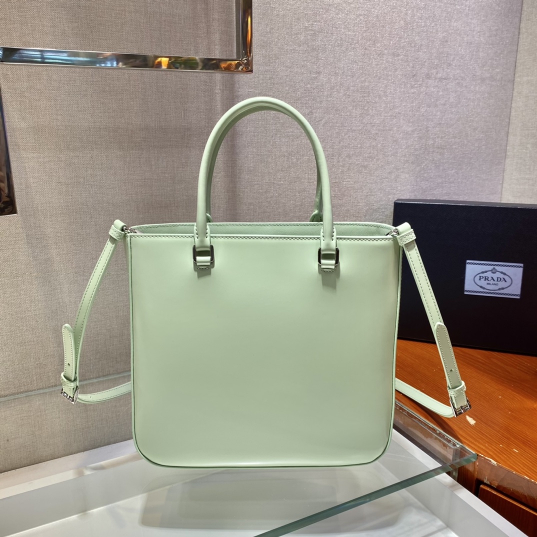 Pra*a brushed leather tote bag surf green 1ba330 24 x 22 x 6 cm