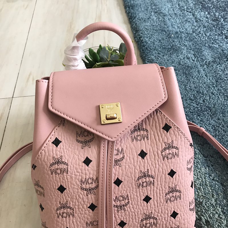 MCM Essential Backpack in Visetos Original Pink MWK9SSE05PZ001 24*21*12