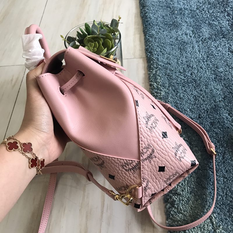 MCM Essential Backpack in Visetos Original Pink MWK9SSE05PZ001 24*21*12