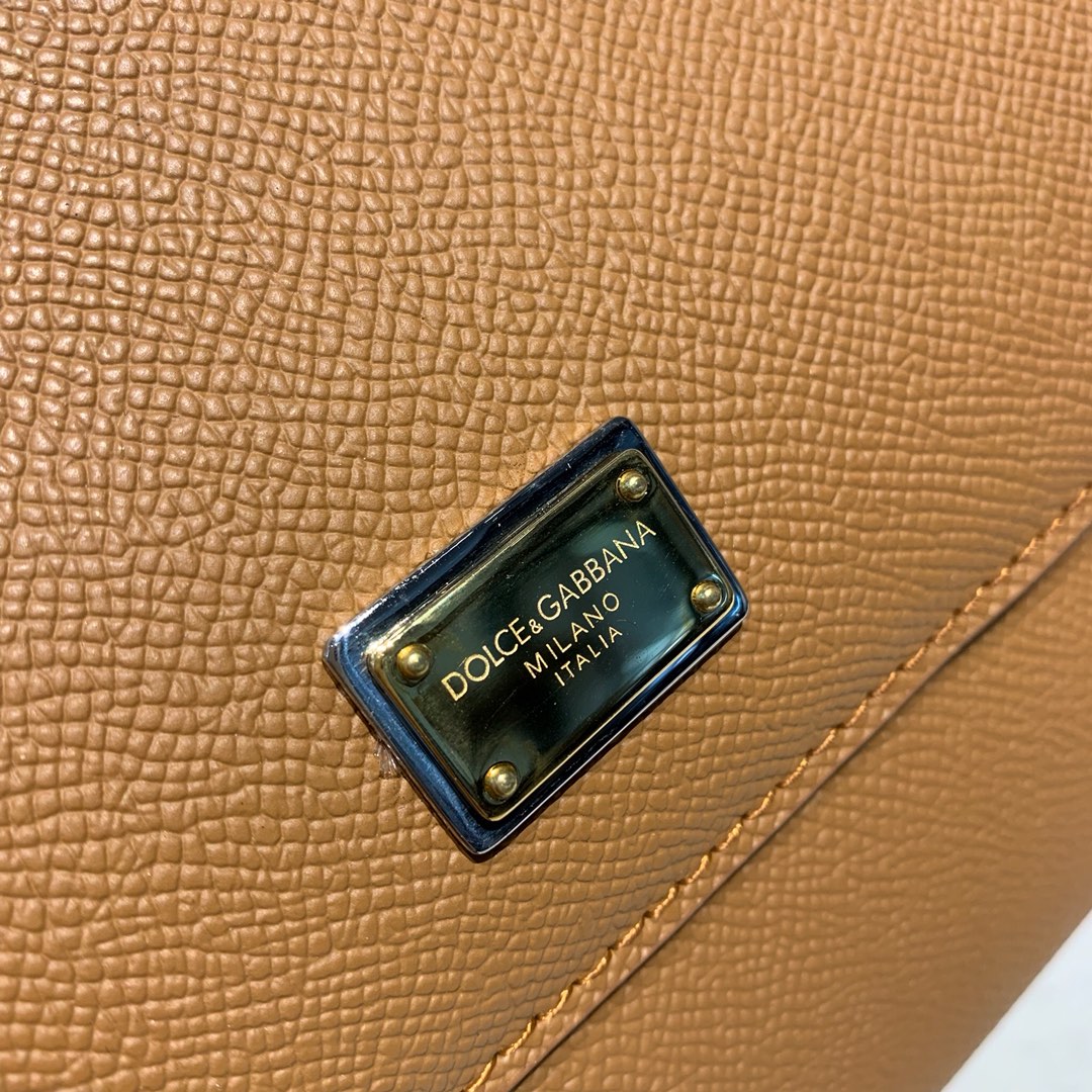 DOLCE & GABBANA Medium Dauphine Leather Sicily Bag Brown BB4347A10018M417 25 x 12 x 20 cm