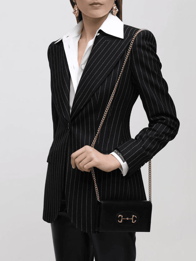 Gvc*1 horsebit 1955 wallet with chain black leather 6218920yk0g 19 x 10 x 2.5 cm