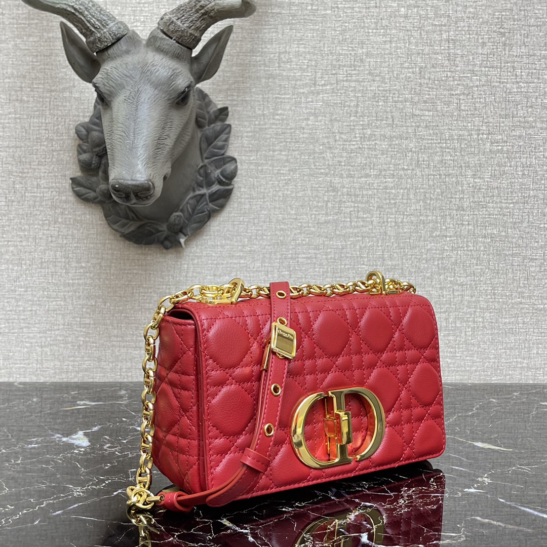 d10r small caro bag raspberry S*pple cannage calfskin m9241uwhc 20 × 12 × 7 cm