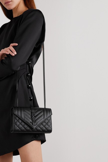 Y51 envelope small bag in grained leather black 600195 21 × 13 × 6 cm