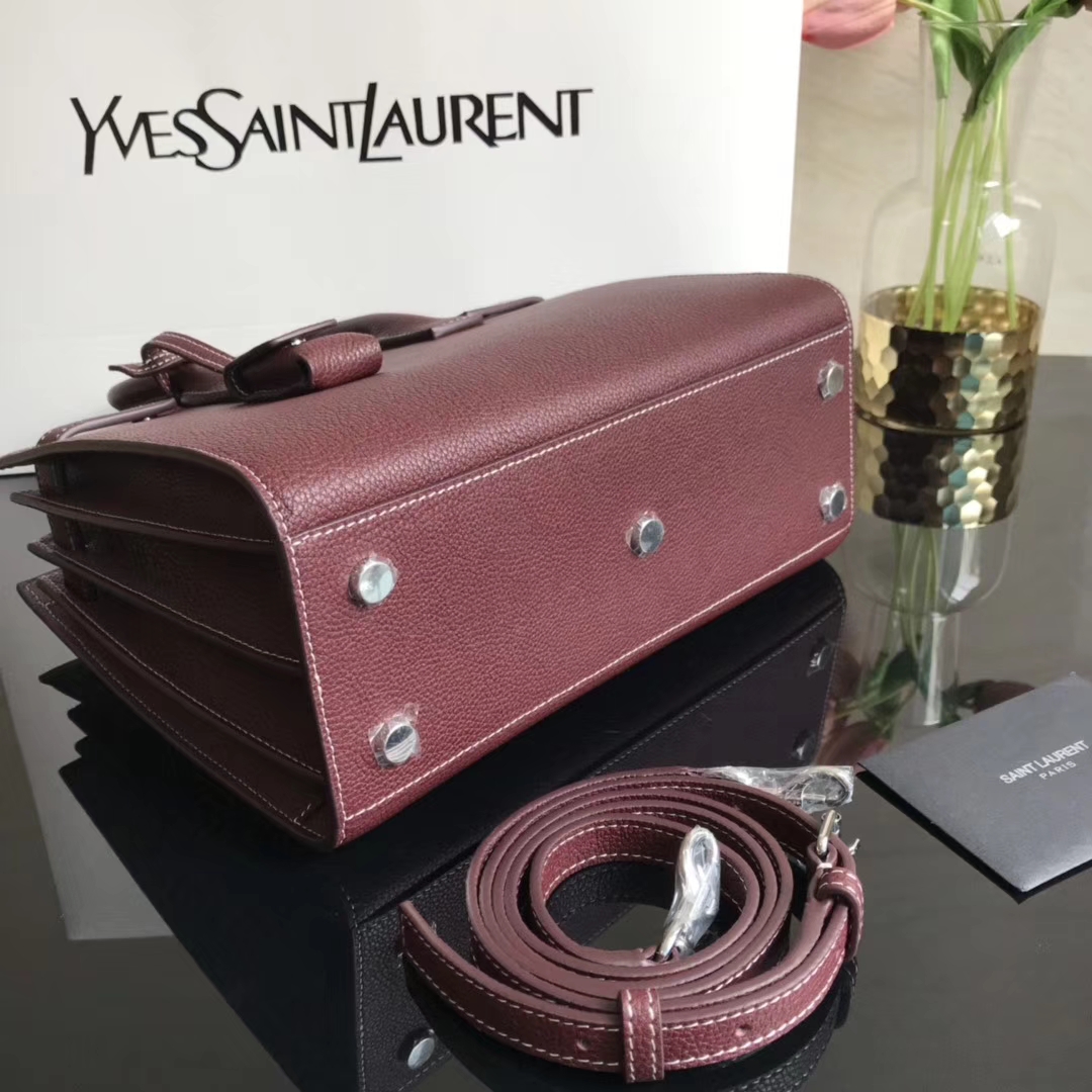 Y51 classic sac de jour baby in grained leather opyum red 421863 26 x 20.5 x 12.5 cm