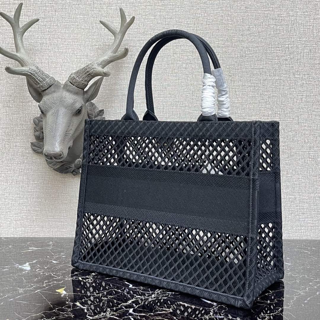 D10r small book tote dark blue - colored mesh embroidery m1296 36cm