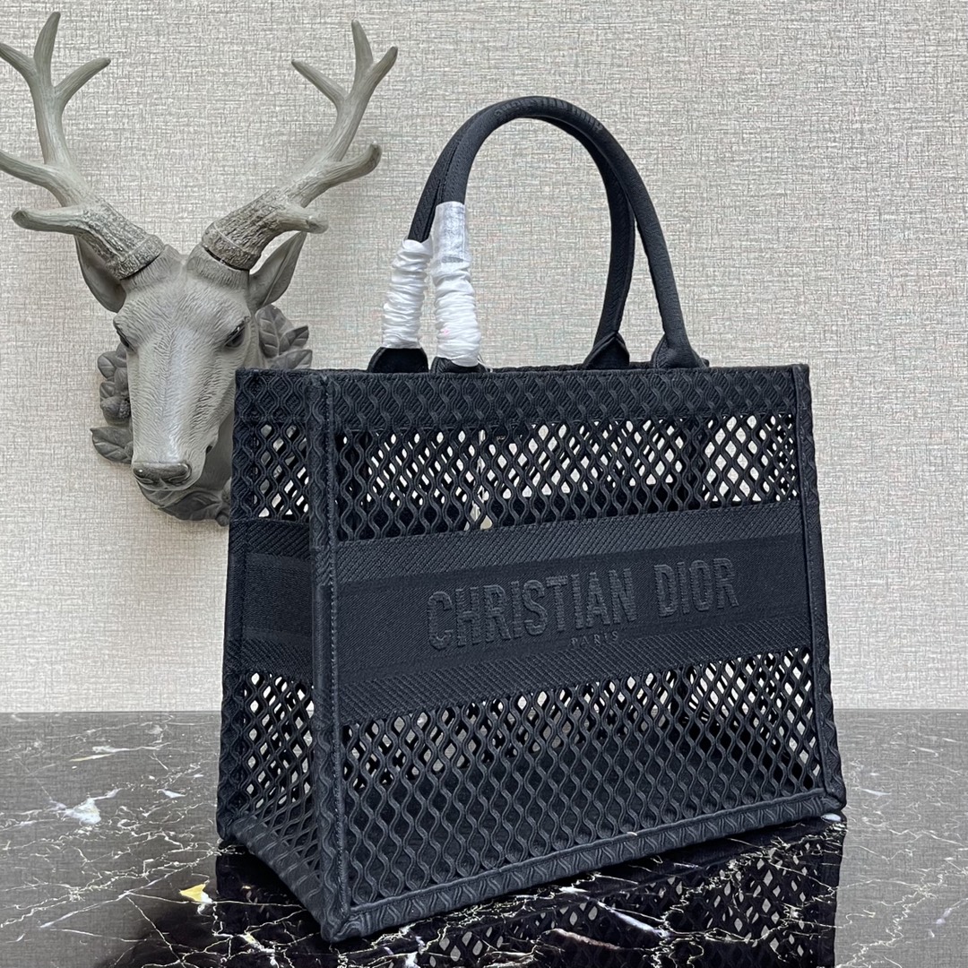 D10r small book tote dark blue - colored mesh embroidery m1296 36cm